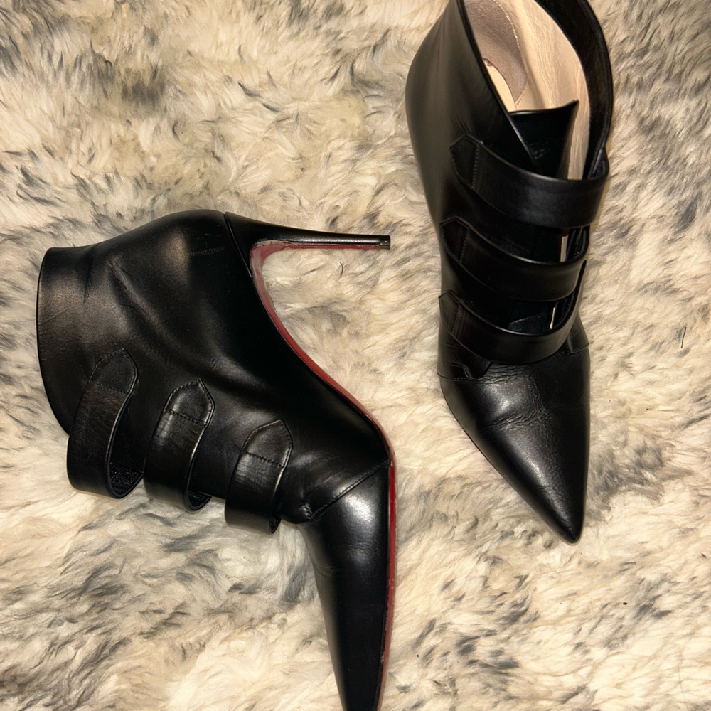 Christian Louboutin Black Leather Booties